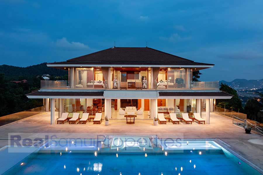 Upscale Iconic Hilltop Villa with 1,900 Sqm of Build Area, Plai Laem
